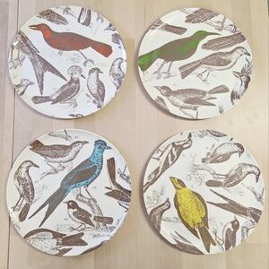 Thomas Paul Melamine Set of Four Bird Design Plates Decor Anthropologie